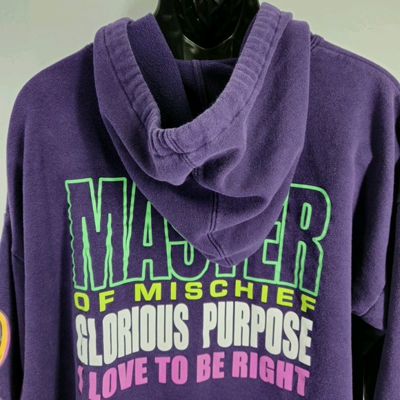 Marvel Loki Master of Mischief Disney Purple Pullover Hoodie Size XL - Picture 8 of 8